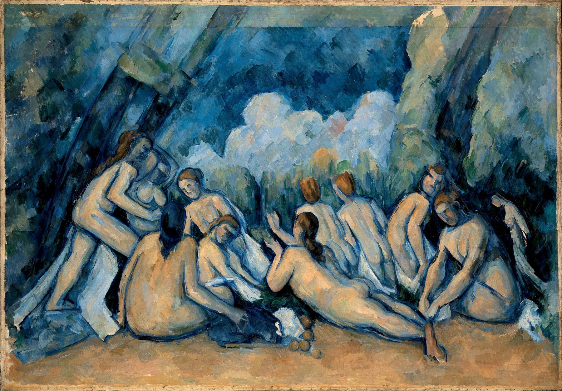 Paul Cezanne, Les Grandes Baigneuses, National Gallery Londres, toile laissee inachevee a la mort du peintre en 1906
